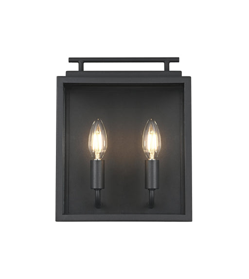 Valentin 2-Light Outdoor Wall Lantern in Black
