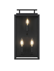 Valentin 3-Light Outdoor Wall Lantern in Black