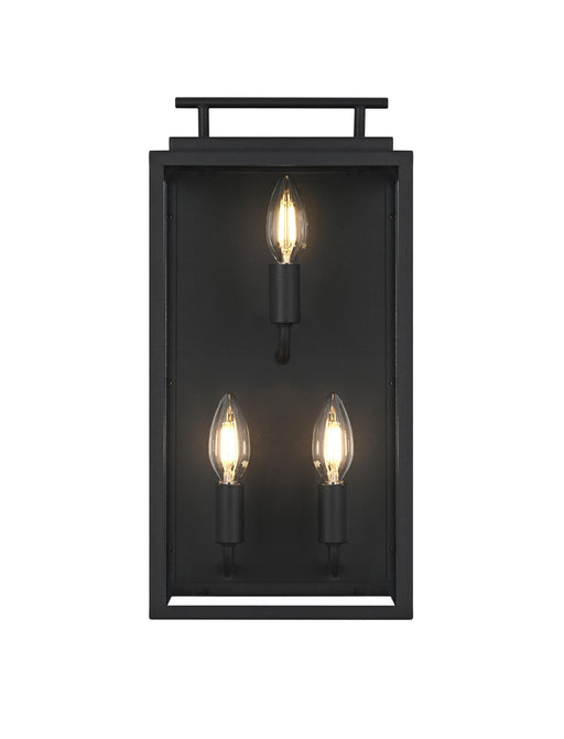 Valentin 3-Light Outdoor Wall Lantern in Black