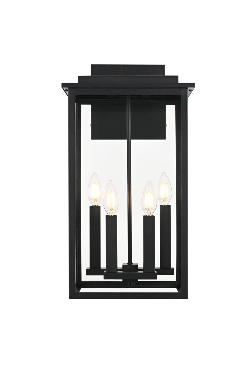 Kaysen 4-Light Outdoor Wall Lantern in Black