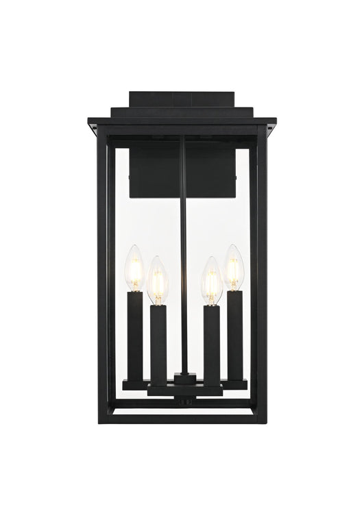 Kaysen 4-Light Outdoor Wall Lantern in Black