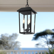 Riggs 3-Light Outdoor Lantern Pendant in Black