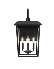 Riggs 3-Light 11" Outdoor Wall Lantern in Black