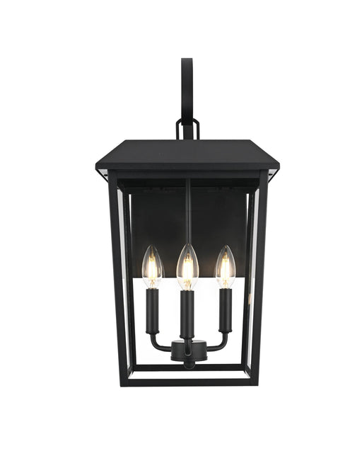 Riggs 3-Light 11" Outdoor Wall Lantern in Black