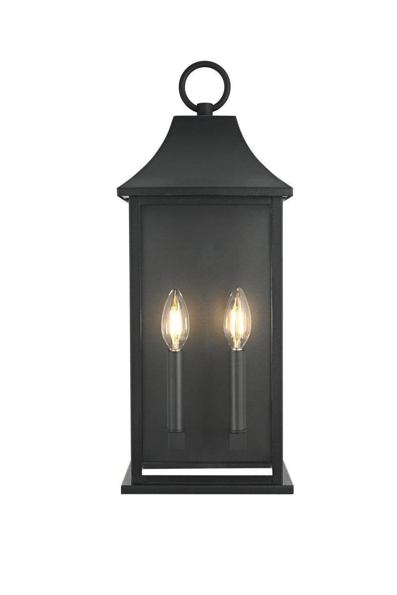 Shepard 2-Light Outdoor Wall Lantern in Black