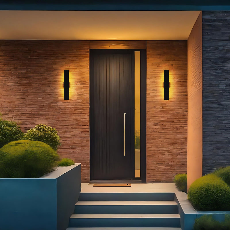 Waylen 2-Light 24" LED Outdoor Wall Sconce in Black