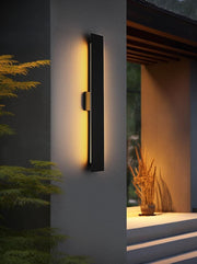 Waylen 2-Light 34" LED Outdoor Wall Sconce in Black
