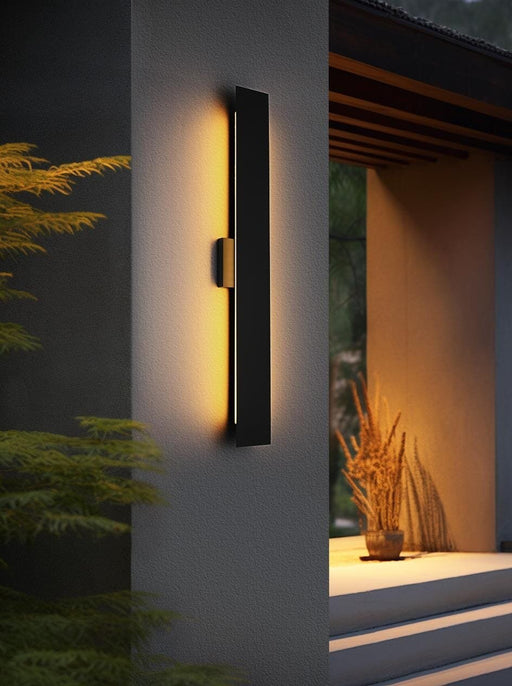 Waylen 2-Light 34" LED Outdoor Wall Sconce in Black