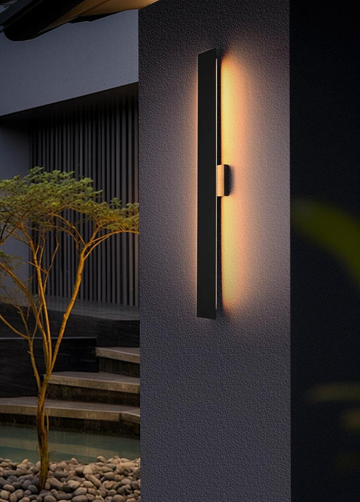 Waylen 2-Light 40" LED Outdoor Wall Sconce in Black
