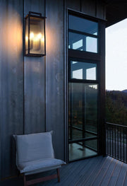 Kannon 8.5" 2-Light Outdoor Wall Lantern in Black