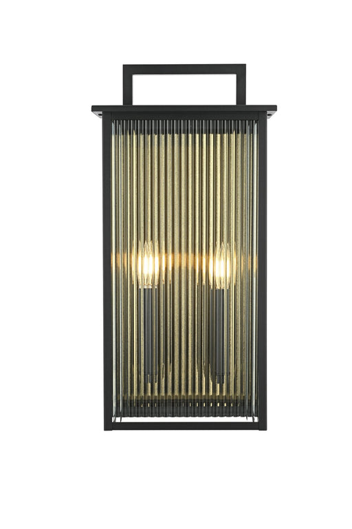 Kannon 11.5" 2-Light Outdoor Wall Lantern in Black