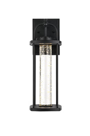 Zev LED Outdoor Wall Lantern in Black And Clear