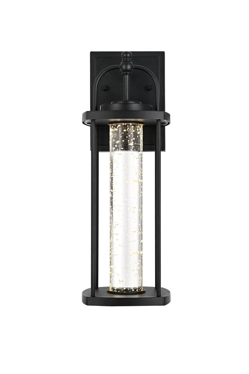 Zev LED Outdoor Wall Lantern in Black And Clear