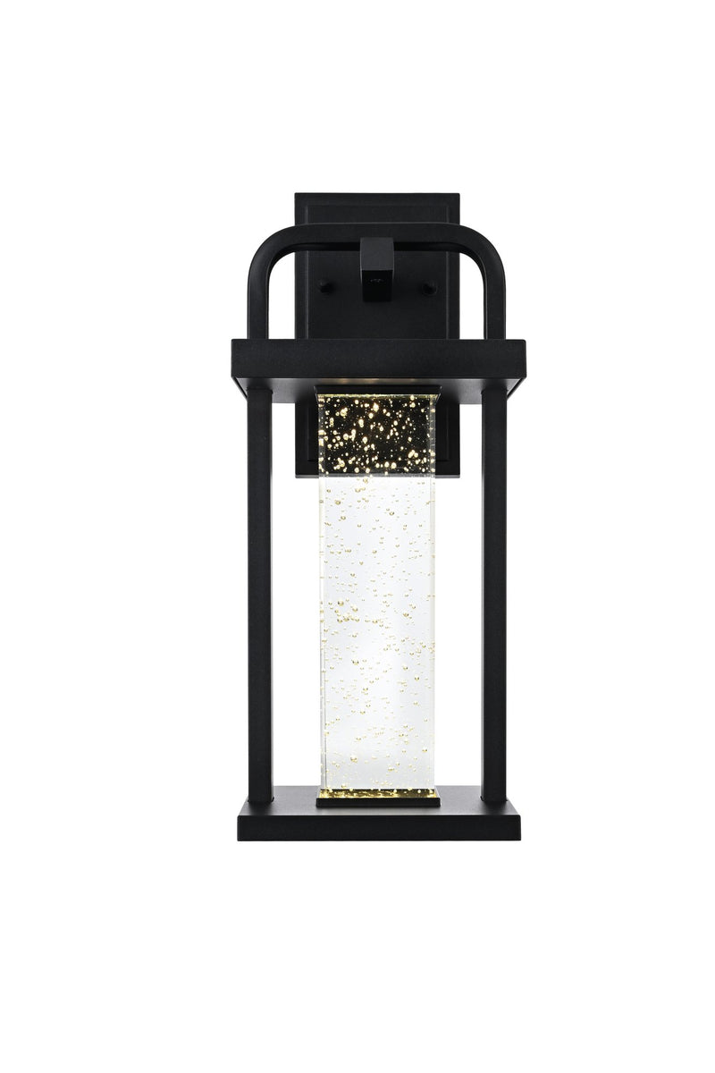 Uriah Outdoor Wall Lantern in Black And Clear