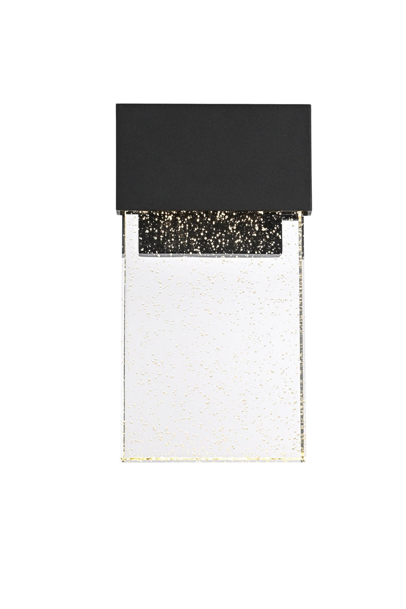 Ronin LED Outdoor Wall Sconce in Black And Clear