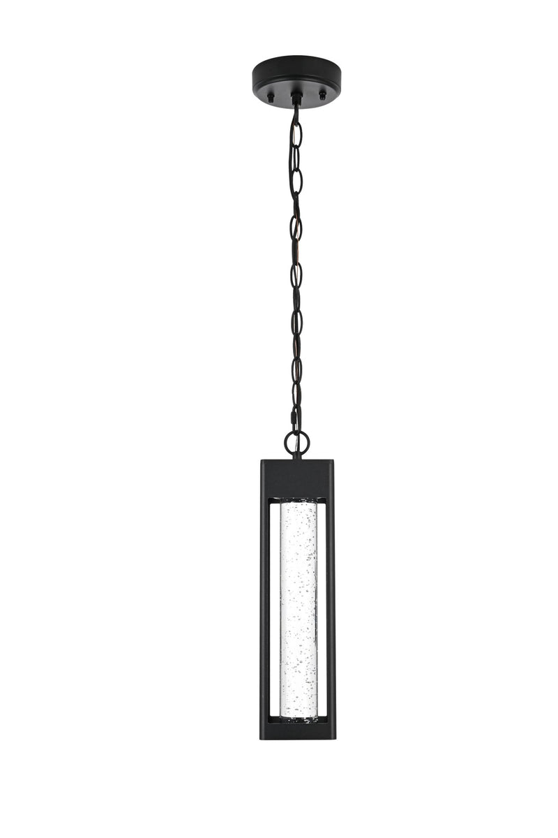 Amaris 15" Outdoor Pendant in Black And Clear
