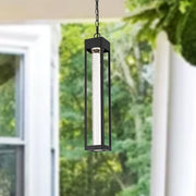 Amaris 23" Outdoor Pendant in Black And Clear