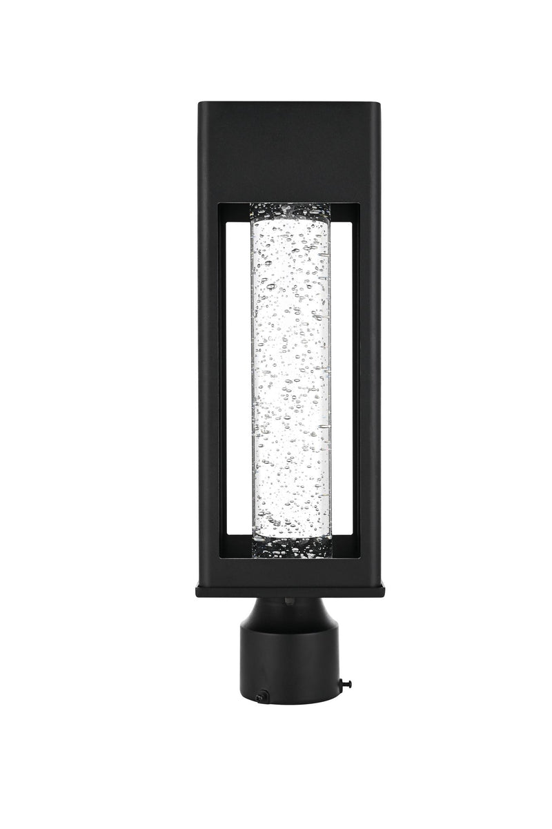 Amaris Outdoor Post Light in Black And Clear
