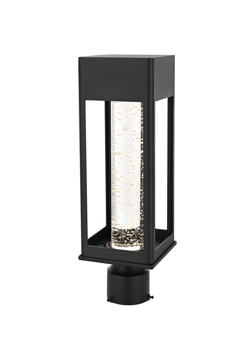 Amaris Outdoor Post Light in Black And Clear