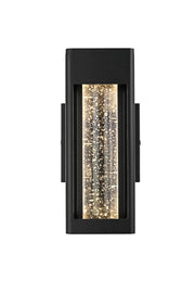 Amaris 10" Outdoor Wall Sconce in Black And Clear