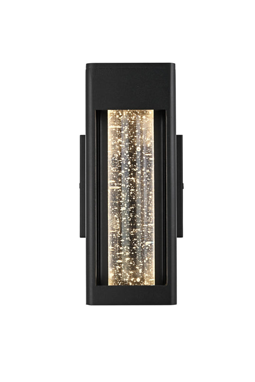 Amaris 10" Outdoor Wall Sconce in Black And Clear