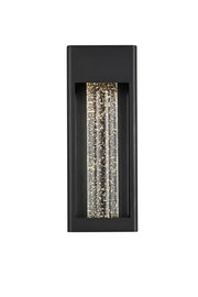Amaris 15" Outdoor Wall Sconce in Black And Clear