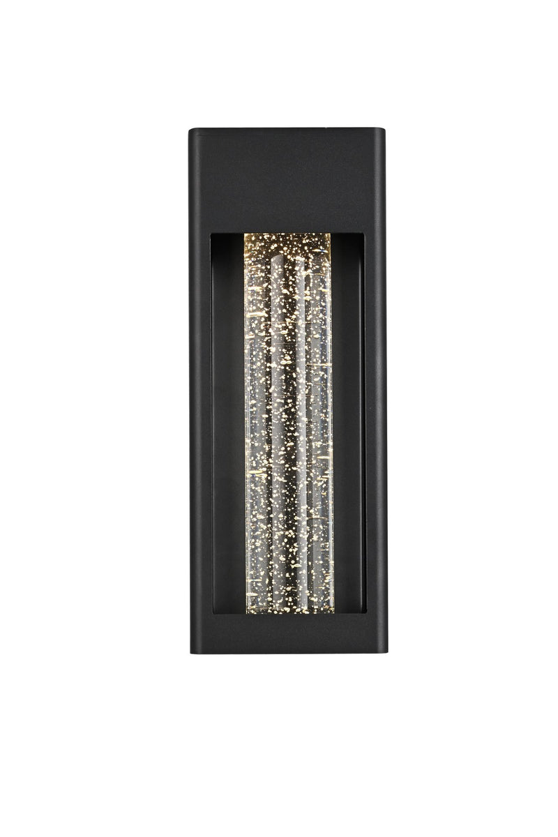 Amaris 15" Outdoor Wall Sconce in Black And Clear