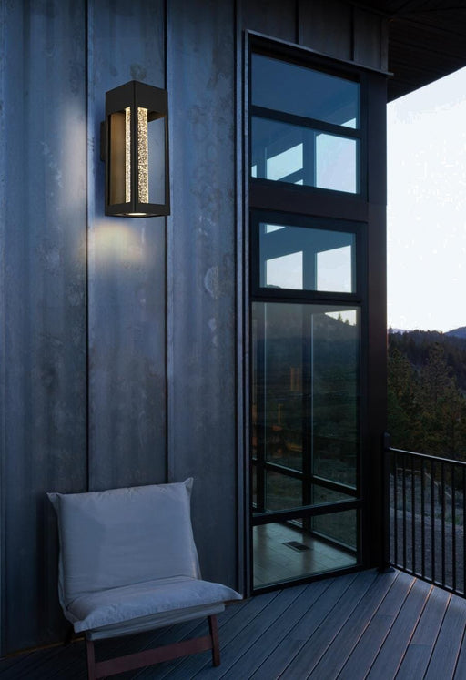 Amaris 15" Outdoor Wall Sconce in Black And Clear