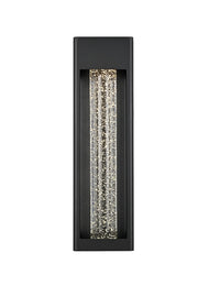 Amaris 19" Outdoor Wall Sconce in Black And Clear