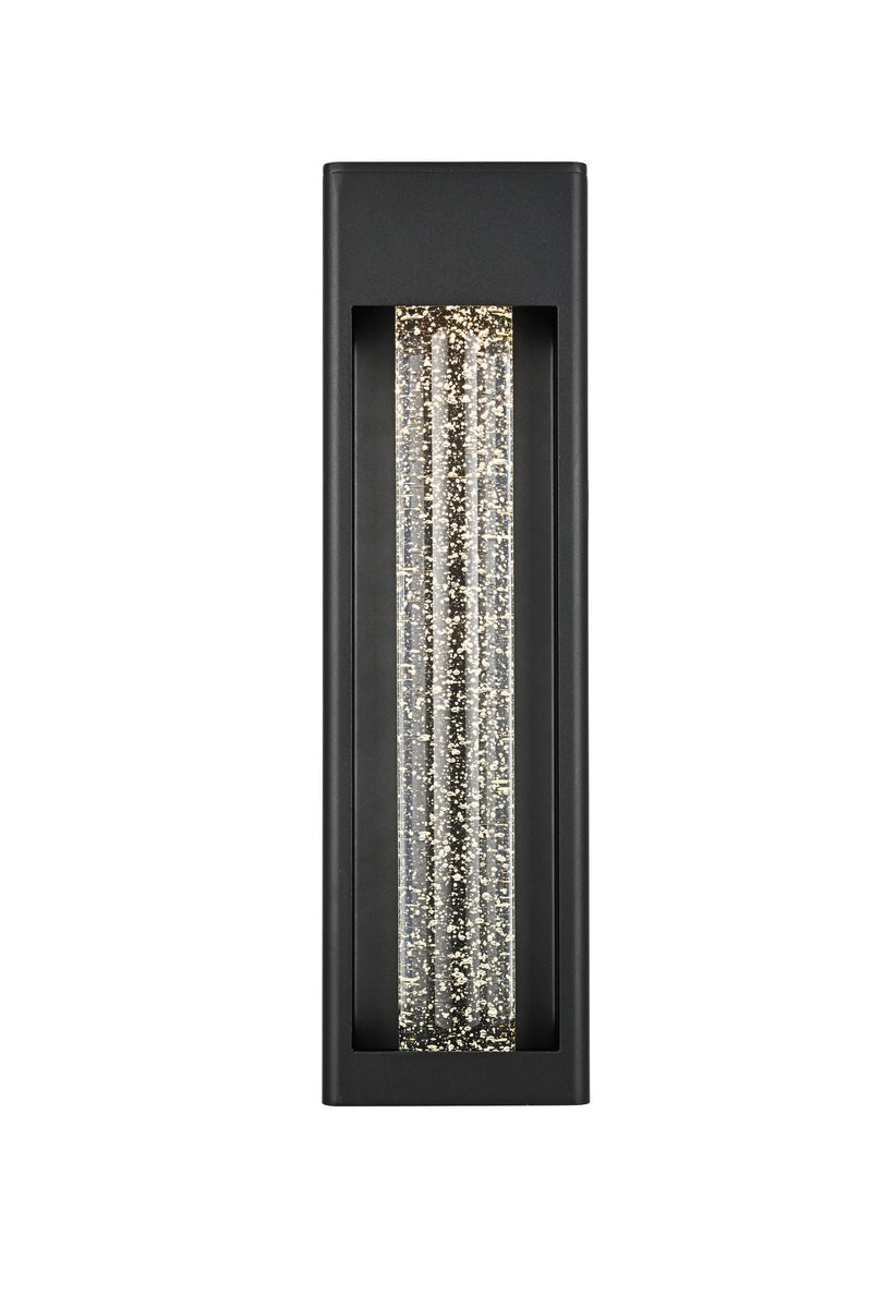 Amaris 19" Outdoor Wall Sconce in Black And Clear