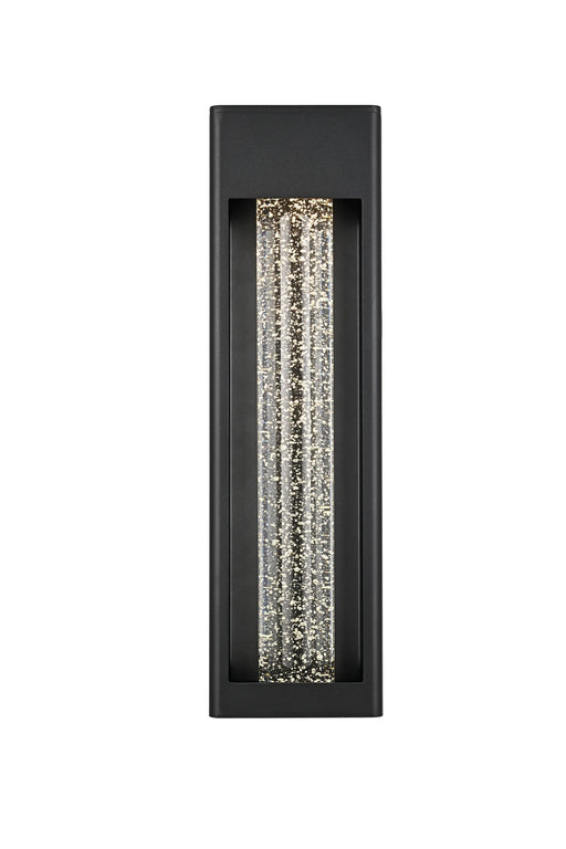 Amaris 19" Outdoor Wall Sconce in Black And Clear