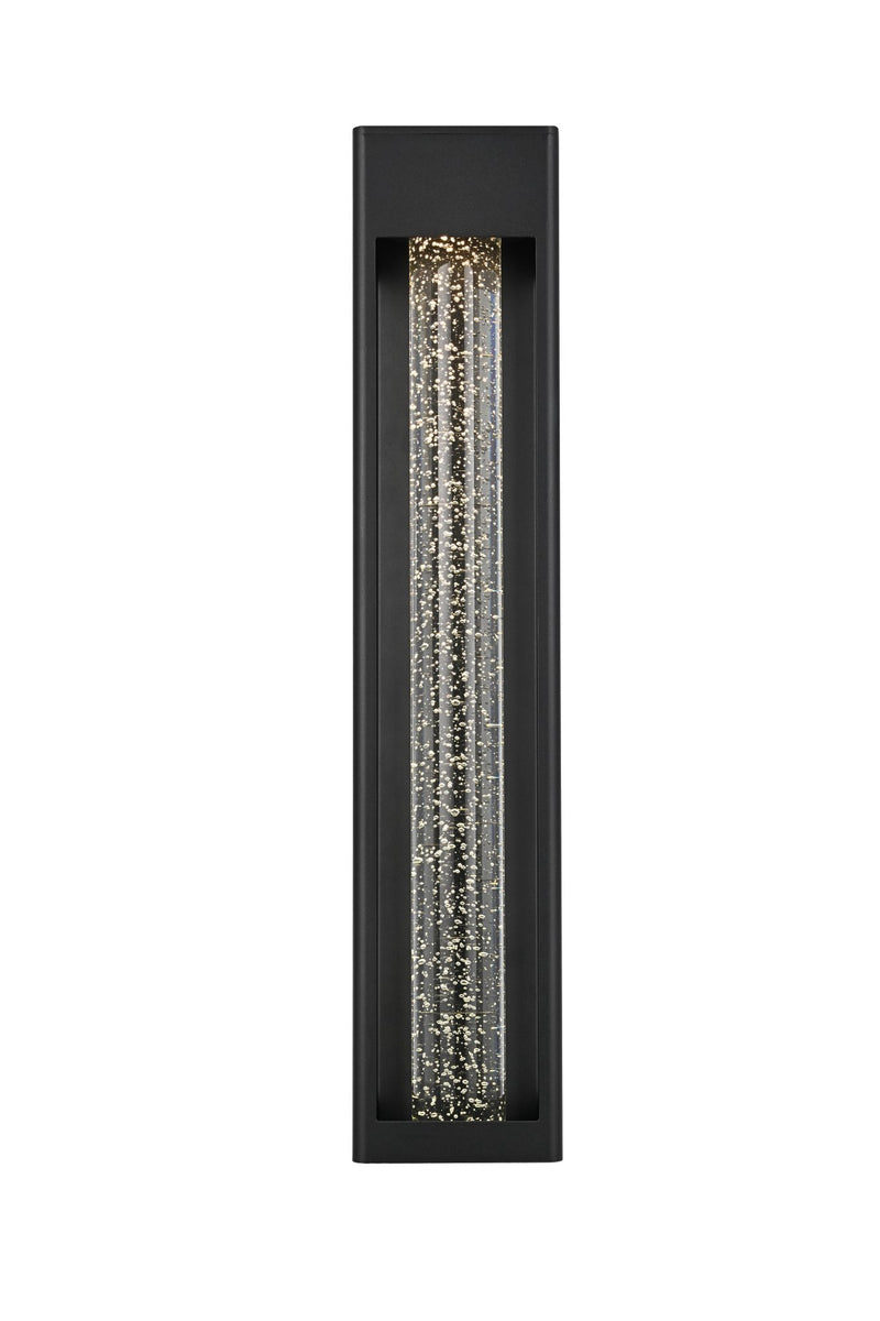 Amaris 27" Outdoor Wall Sconce in Black And Clear