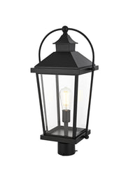 Luz 9" Outdoor Post Light in Black And Clear