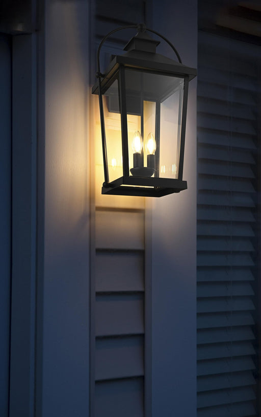 Luz 13" 3-Light Outdoor Wall Lantern in Black And Clear