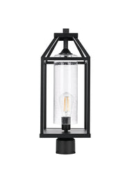 Zora 8" Outdoor Post Light in Black And Clear
