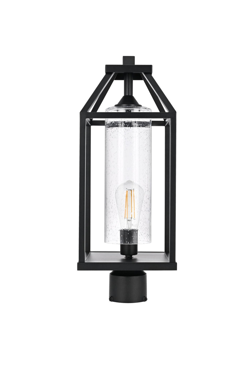 Zora 8" Outdoor Post Light in Black And Clear