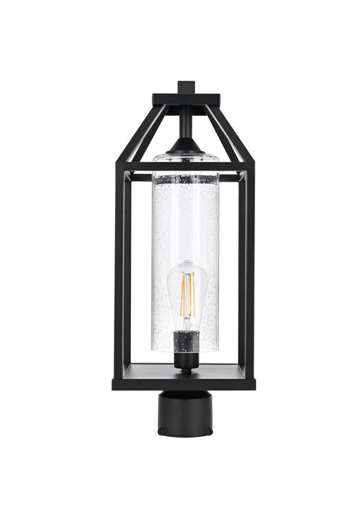 Zora 8" Outdoor Post Light in Black And Clear
