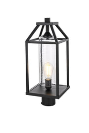 Zora 8" Outdoor Post Light in Black And Clear