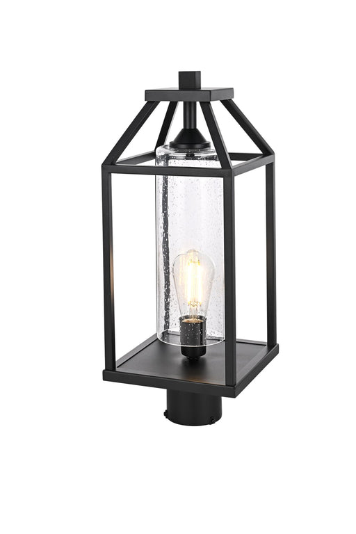 Zora 8" Outdoor Post Light in Black And Clear