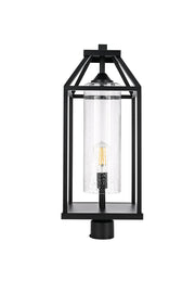 Zora 10" Outdoor Post Light in Black And Clear