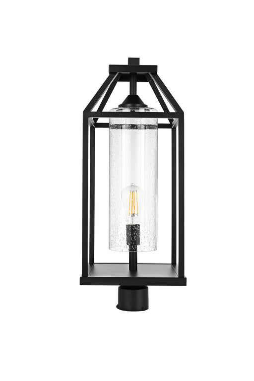Zora 10" Outdoor Post Light in Black And Clear
