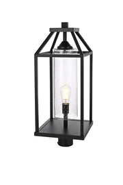 Zora 10" Outdoor Post Light in Black And Clear