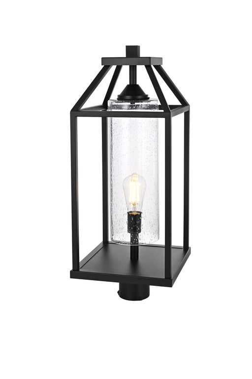 Zora 10" Outdoor Post Light in Black And Clear