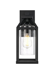 Zora 5.5" Outdoor Wall Lantern in Black And Clear