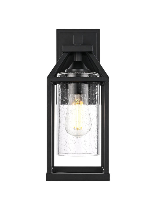 Zora 5.5" Outdoor Wall Lantern in Black And Clear
