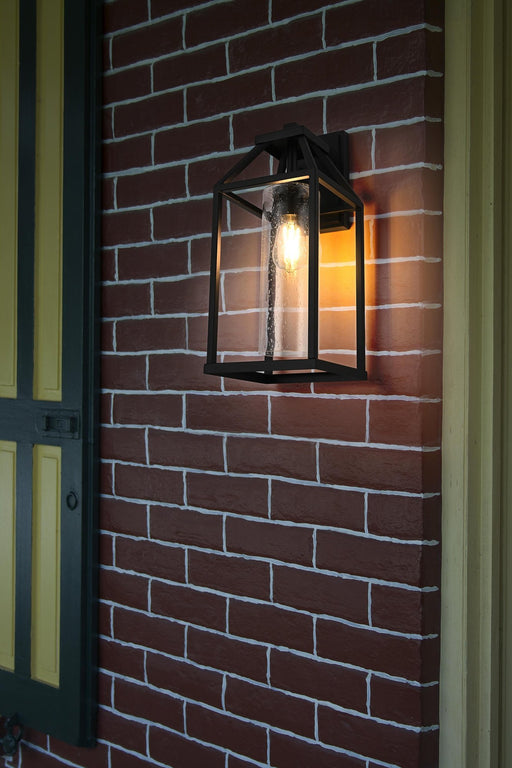 Zora 8" Outdoor Wall Lantern in Black And Clear