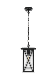 Jada Outdoor Lantern Pendant in Black And Clear