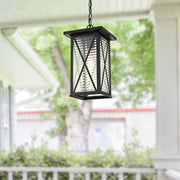 Jada Outdoor Lantern Pendant in Black And Clear