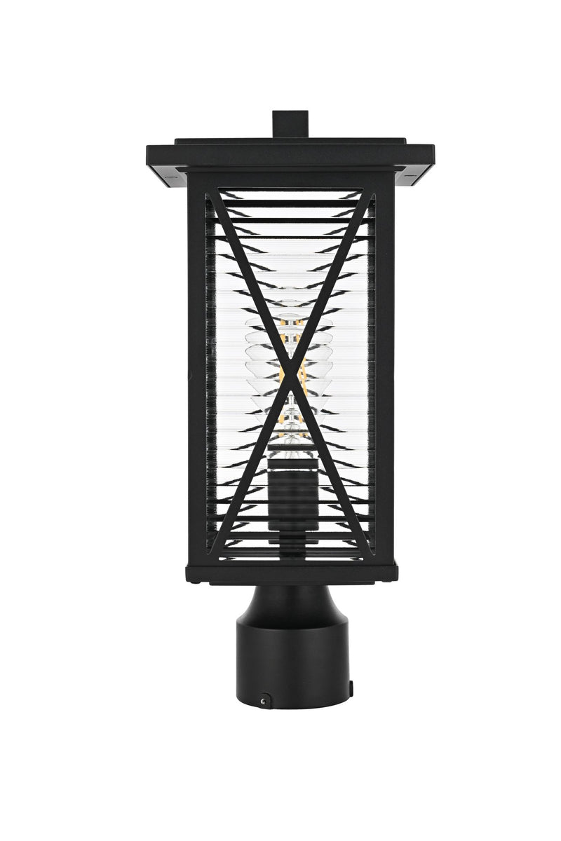 Jada Outdoor Post Light in Black And Clear