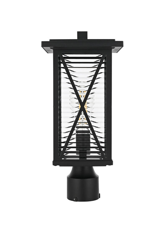 Jada Outdoor Post Light in Black And Clear